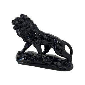 León Art Déco en Terracota y Esmalte Negro, '30